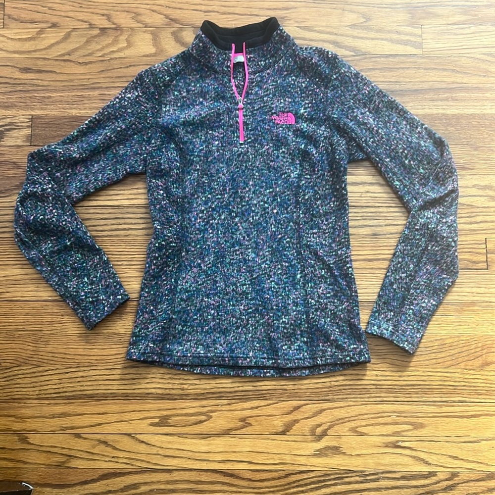 SOLD The North Face Quarter Zip Multicolor Fleece Pullover